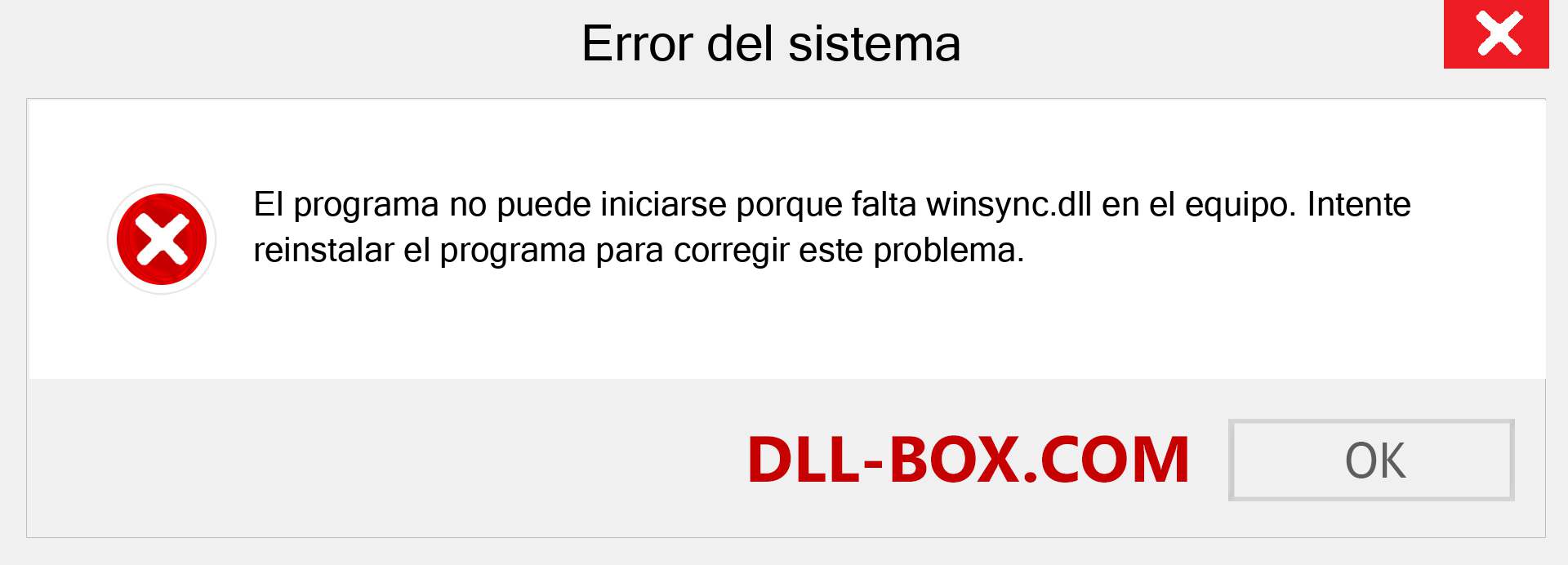 ¿Falta el archivo winsync.dll ?. Descargar para Windows 7, 8, 10 - Corregir winsync dll Missing Error en Windows, fotos, imágenes