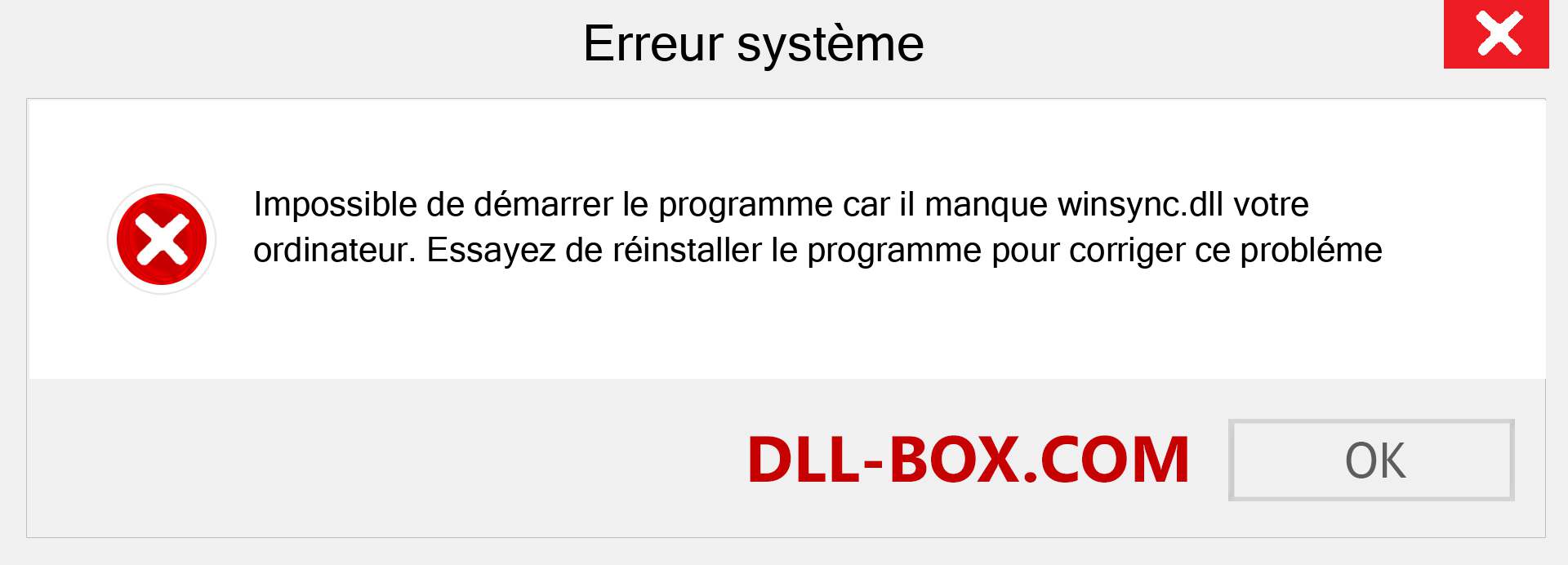 Le fichier winsync.dll est manquant ?. Télécharger pour Windows 7, 8, 10 - Correction de l'erreur manquante winsync dll sur Windows, photos, images