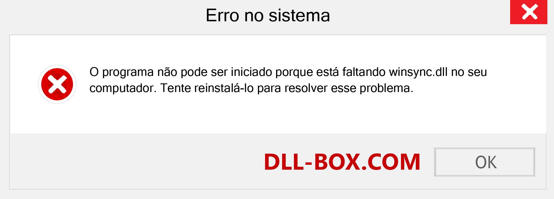 Arquivo winsync.dll ausente ?. Download para Windows 7, 8, 10 - Correção de erro ausente winsync dll no Windows, fotos, imagens